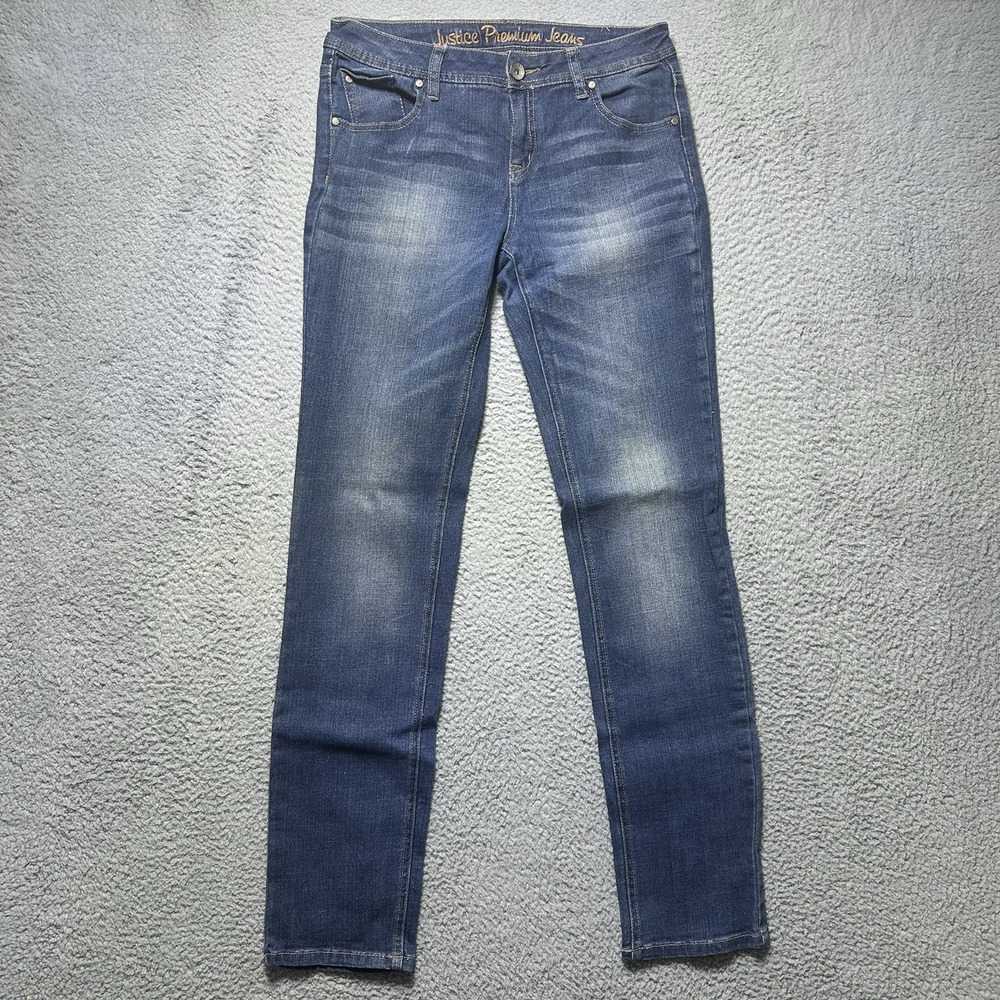 Justice Premium Med Wash Denim Jeans simply low skinny 18r‎ Fading Western Ranch